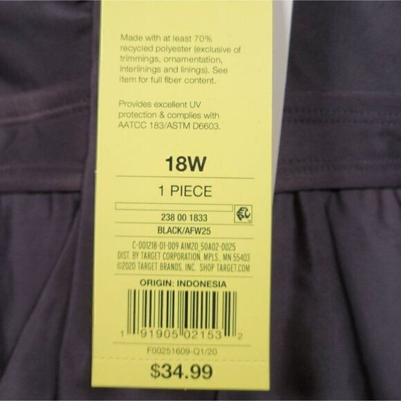 All in Motion Women's Sleeveless Zipper Front Rash Guard Sz 18W - Picture 9 of 10